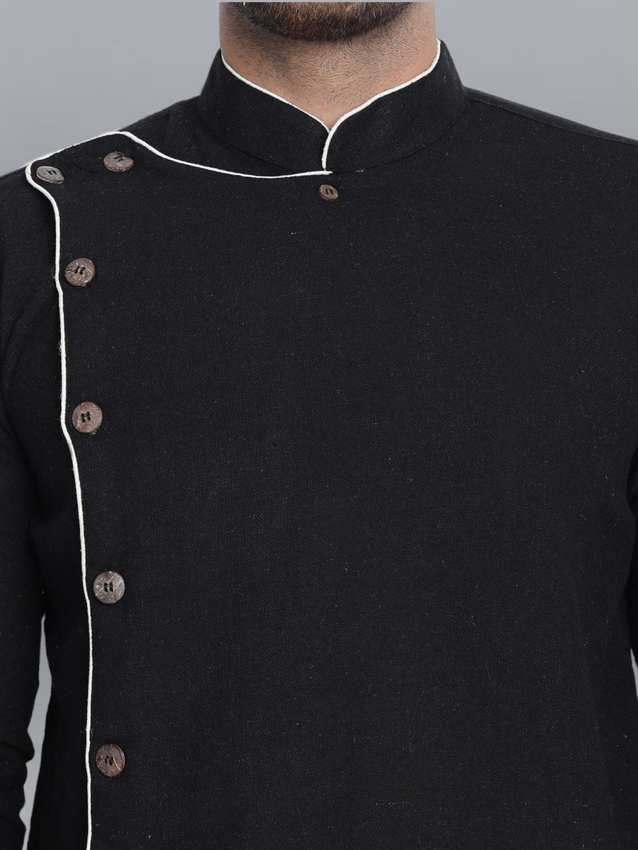 Buy Cotton Side Button Kurta Pajama Set for Wedding for Men in the