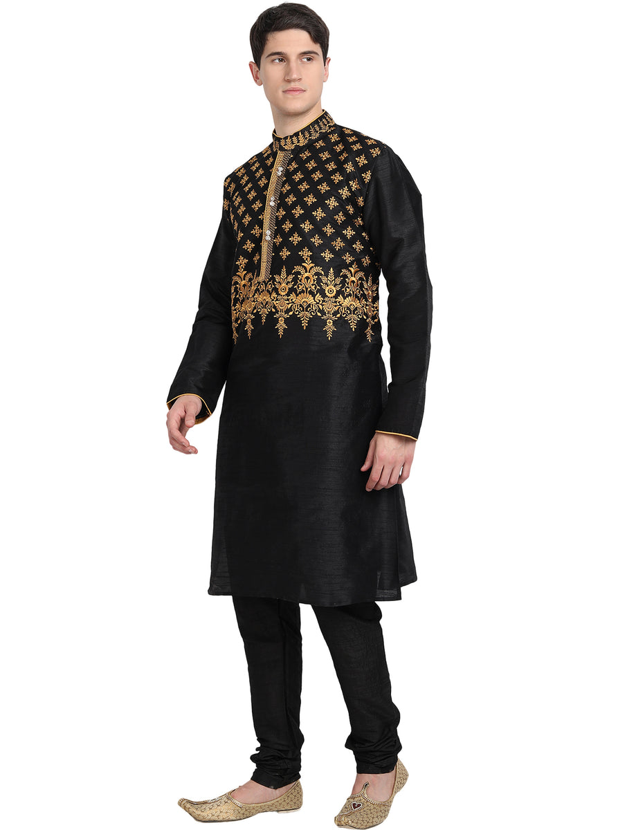 Black kurta sales golden pajama